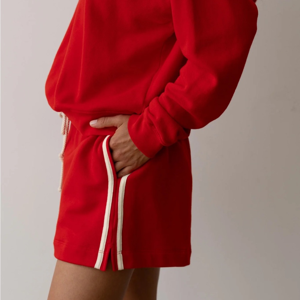 The Stripe Eco-Terry Short - Tomato
